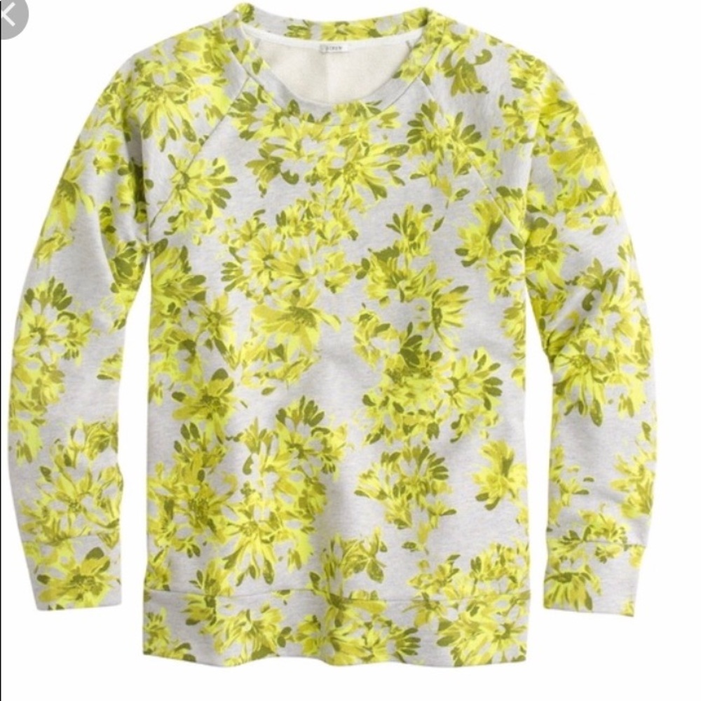 J.Crew Yellow flower printed sweatshirt